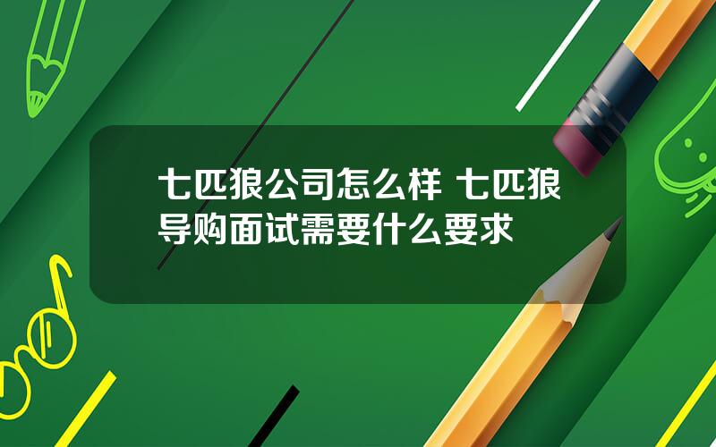 七匹狼公司怎么样 七匹狼导购面试需要什么要求